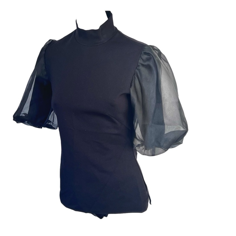 Marie Saint Pierre bubble sleeve black top size S - Picture 5 of 9